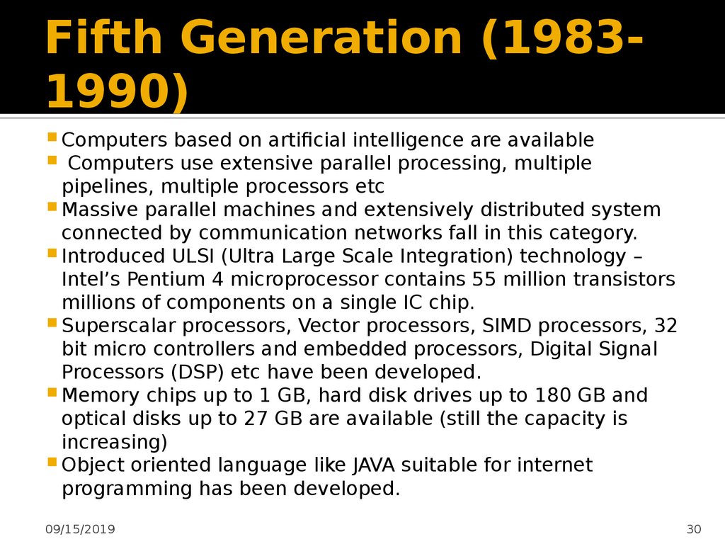 Fifth Generation (1983-1990)