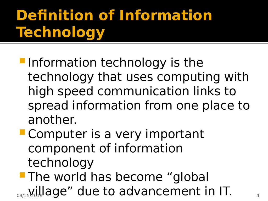 Definition of Information Technology