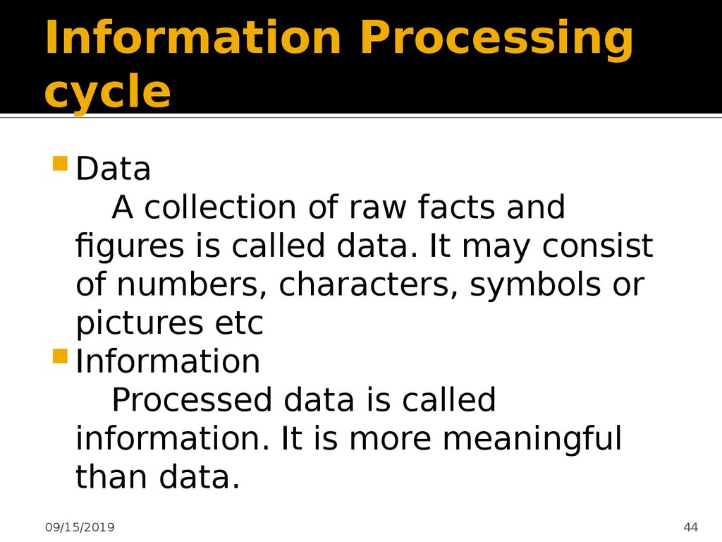 Information Processing cycle