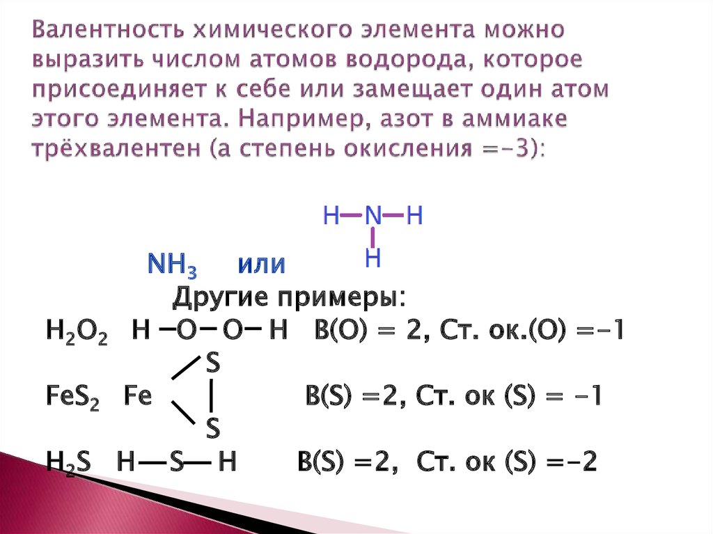 Валентность серы 4