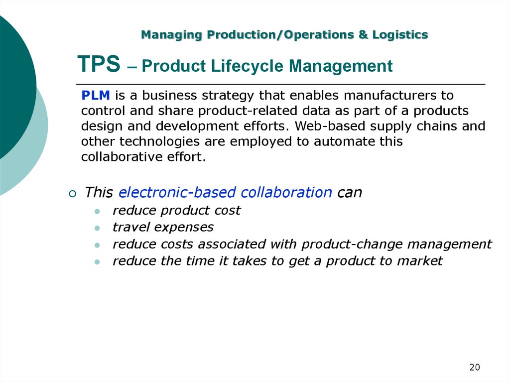 TPS – Product Lifecycle Management