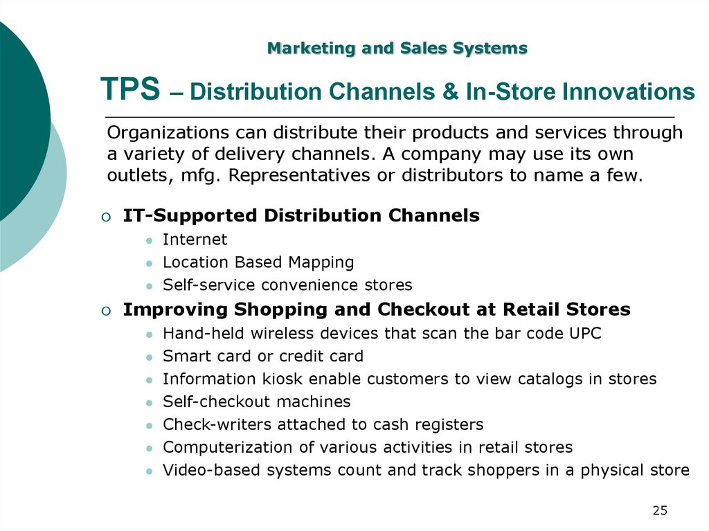 TPS – Distribution Channels & In-Store Innovations