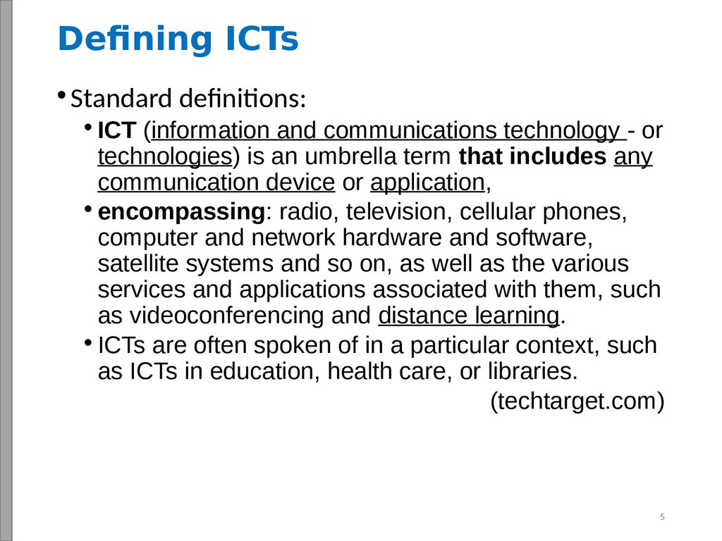 Defining ICTs