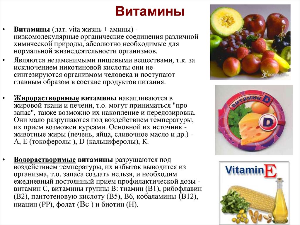 Характеристика водорастворимых витаминов