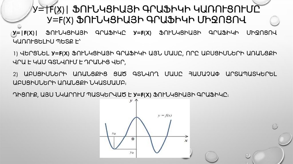 у=|f(x)| ֆունկցիայի գրաֆիկի կառուցումը у=f(x) ֆունկցիայի գրաֆիկի միջոցով