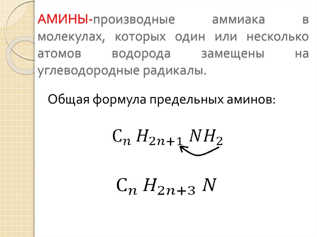 Азотосодержащее органическое соединение амины презентация