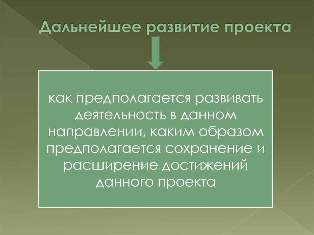 Развития в дальнейшем необходима