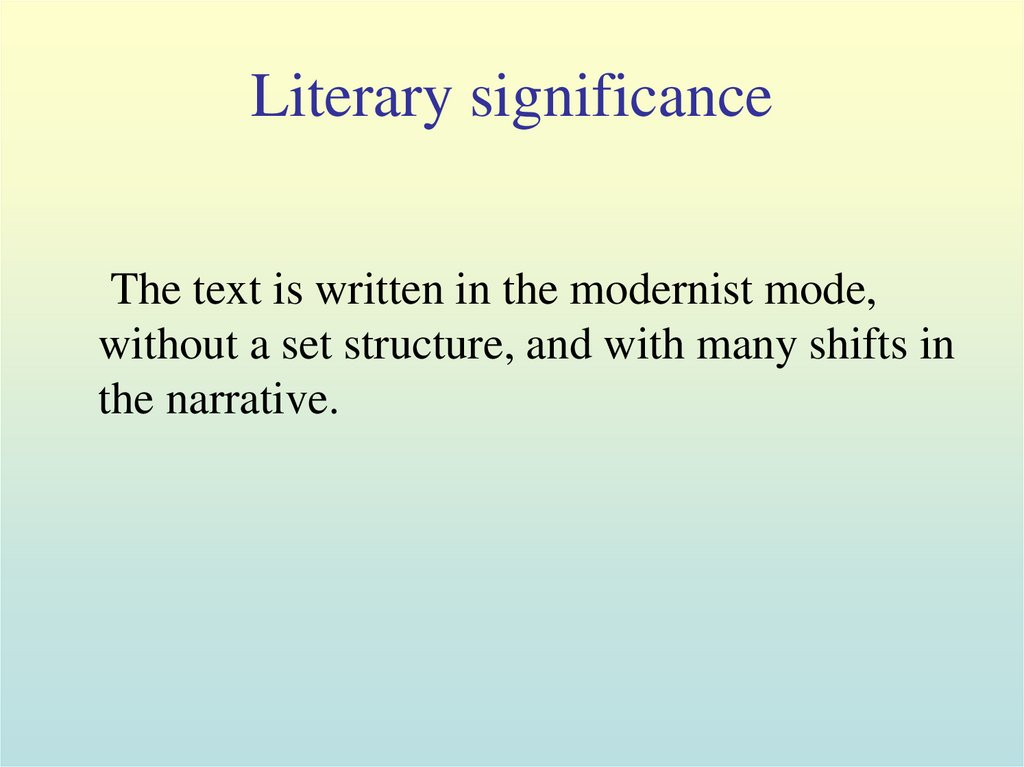 Literary significance