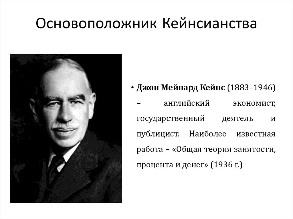 Кейнсианство – Экономическая теория Дж. М. Кейнса - презентация онлайн