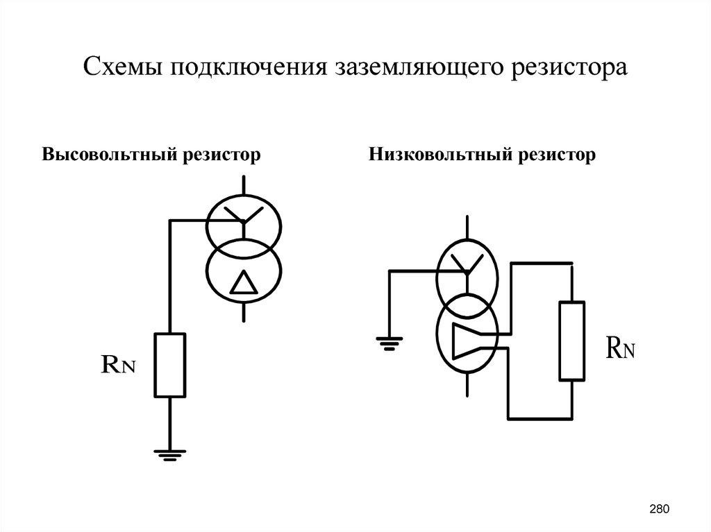 Схемы подключения заземляющего резистора