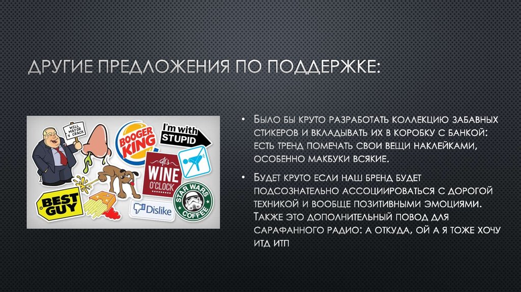 Другие предложения по поддержке: