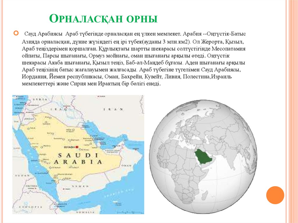 Түбекте орналасқан елдер презентация