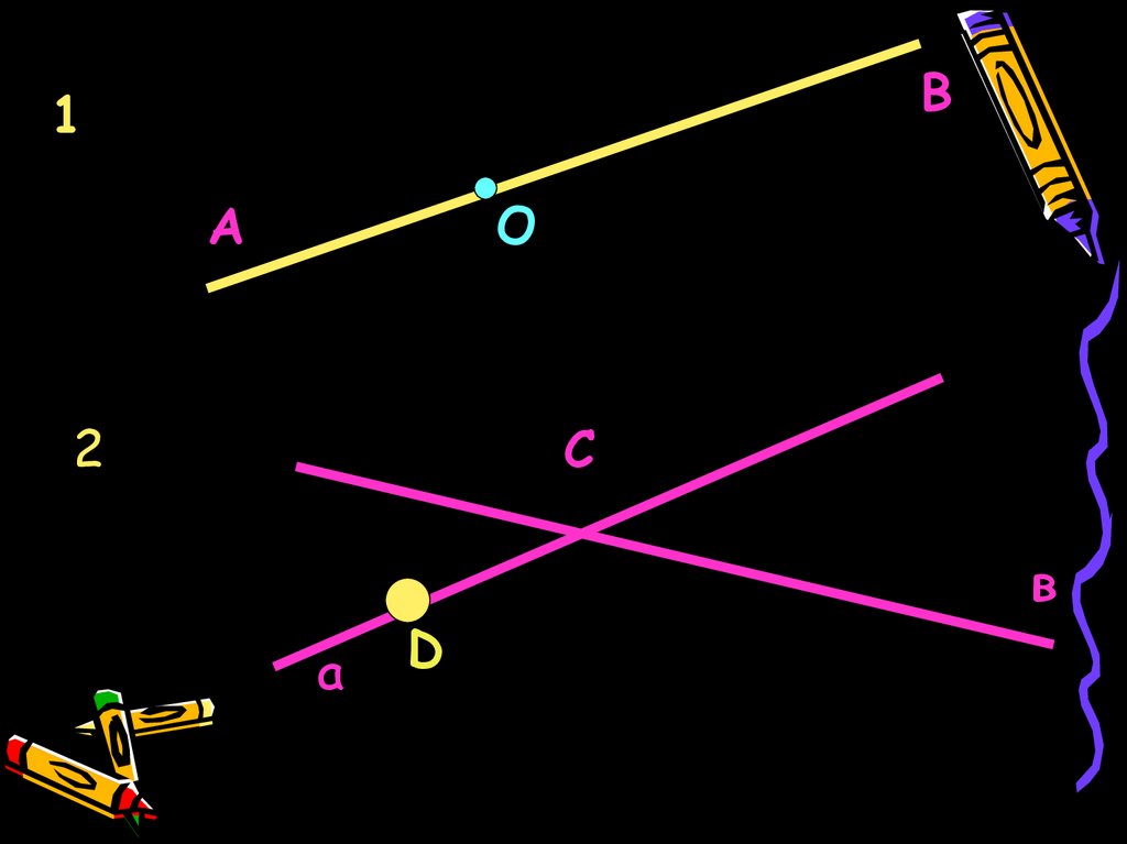 1 прямая и отрезок