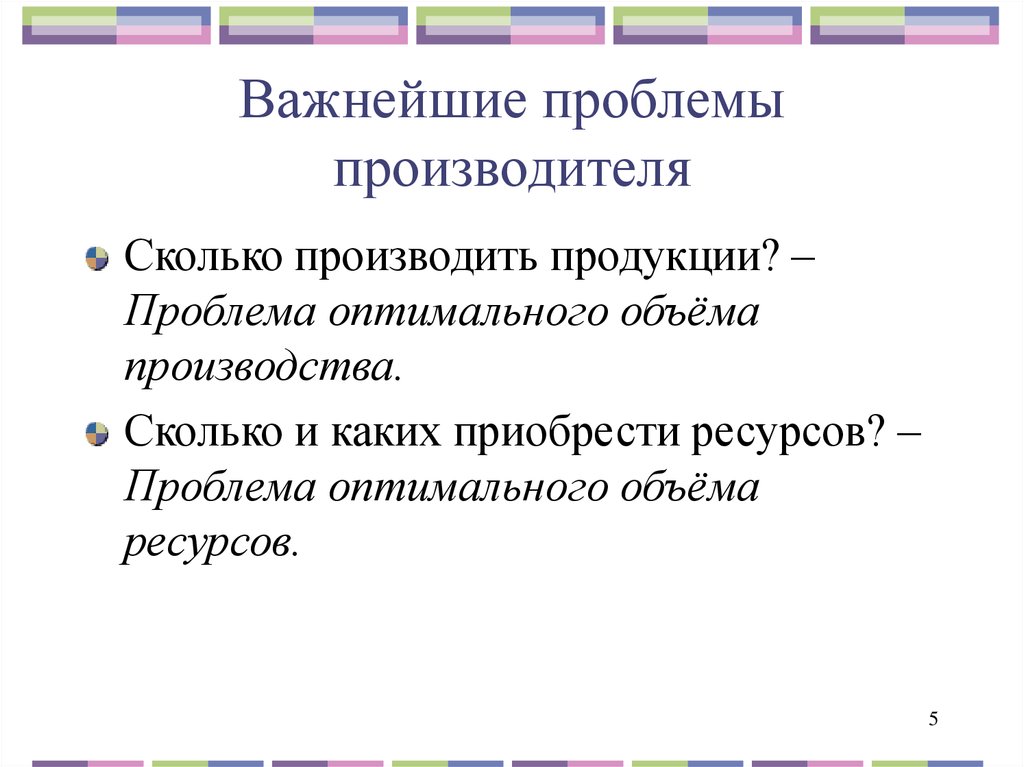 Проблема производителя. Проблема оптимального объёма производства. Проблемы производителей. Сколько производить. Сколько производить товара.