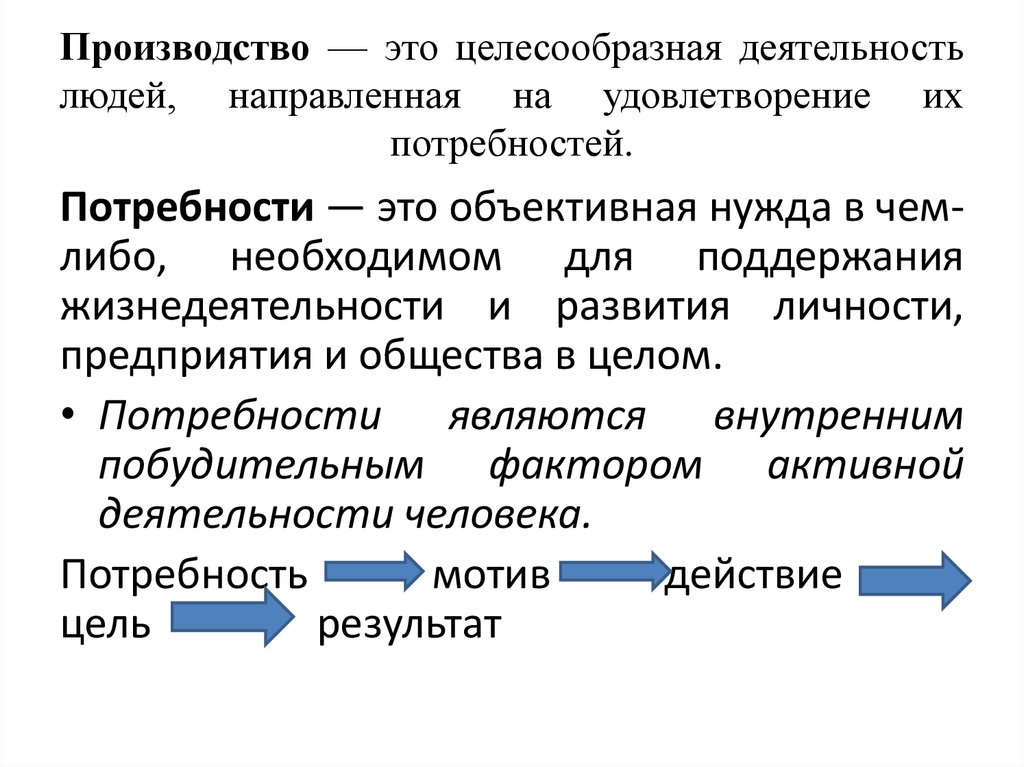 Деятельность направленная на удовлетворение потребностей