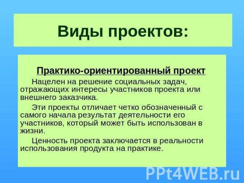 Практика в проекте это