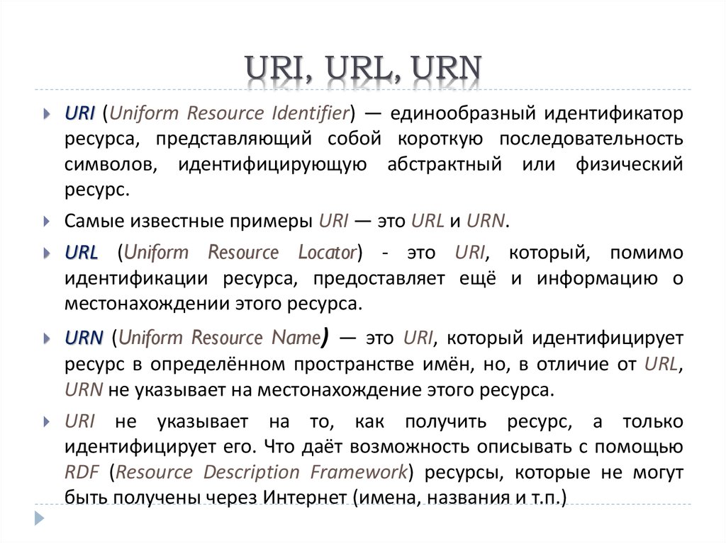 URI, URL, URN