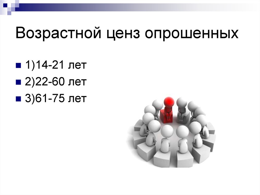 Возрастной ценз для основной категории