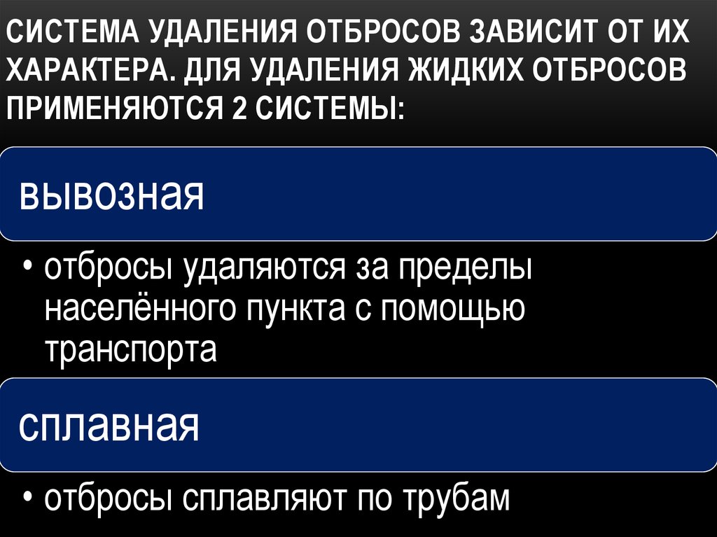 Удаление систем. Перечислите системы удаления отбросов.. Вывозная система. Классификация отбросов. Вывозная система удаления нечистот и отбросов..