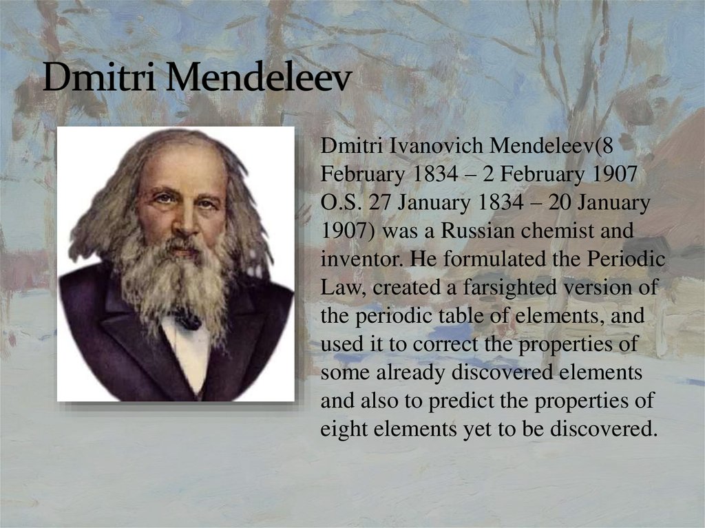 Outstanding russian. Outstanding people of Russia. Dmitri Mendeleev is a great Russian. Famous Russian people. Who is Mendeleev.