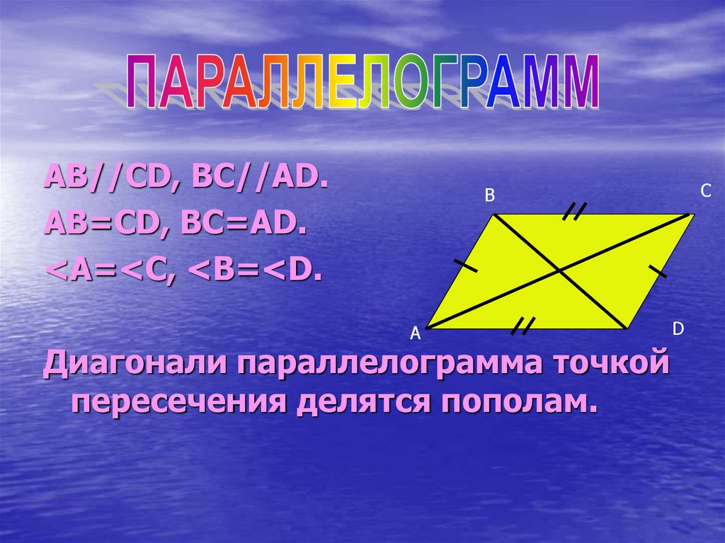 Диагонали пересечения делятся пополам. Диагонали точкой пересечения делятся пополам. Параллелограмма точкой пересечения делятся пополам. Gfhhtkjuhv nxjrj qgthtctxtybz ltkbncz gjgkfv. Точка пересечения делит диагонали параллелограмма пополам.