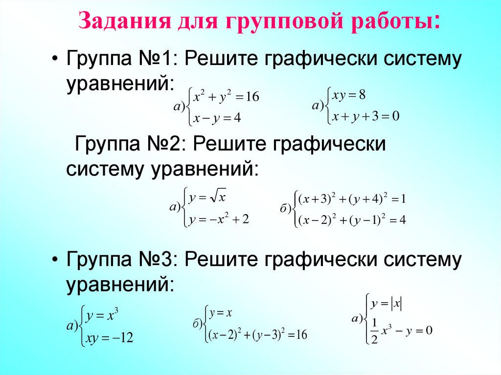 1 решите систему графическим способом