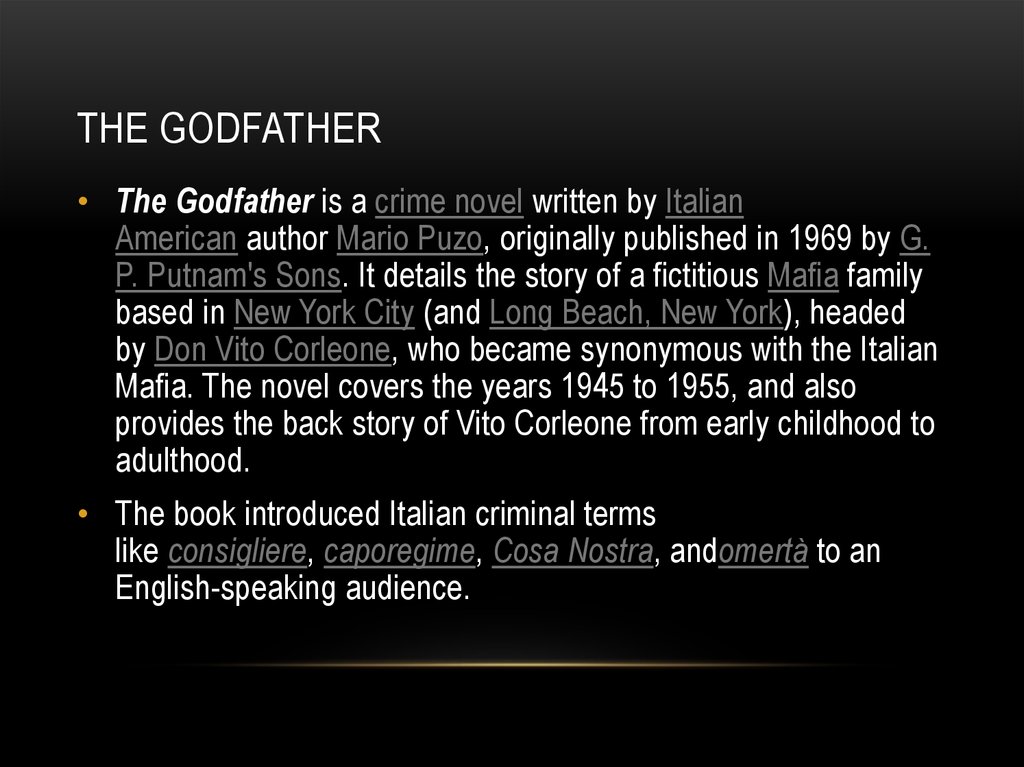 thesis of the godfather