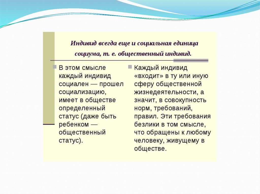 Каждый индивид может входить в несколько социальных