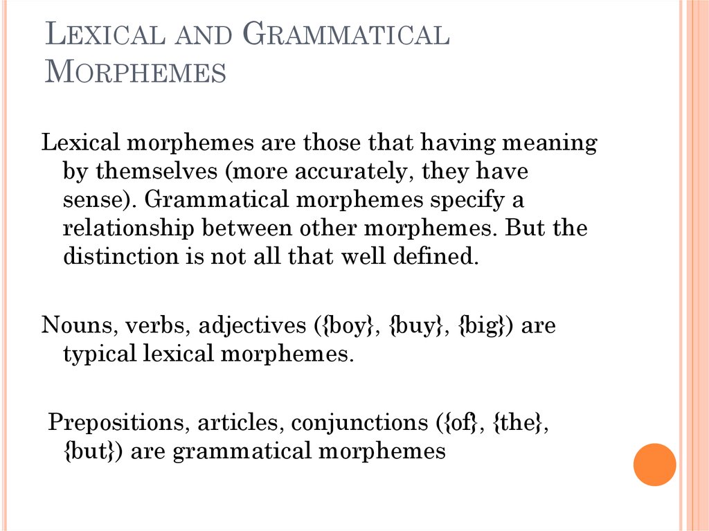 Morphemes - online presentation