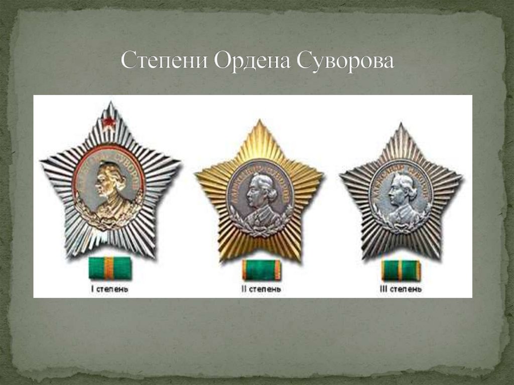 Степени Ордена Суворова