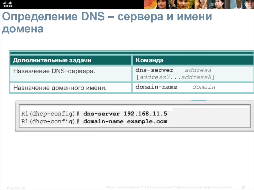 Определение DNS – сервера и имени домена