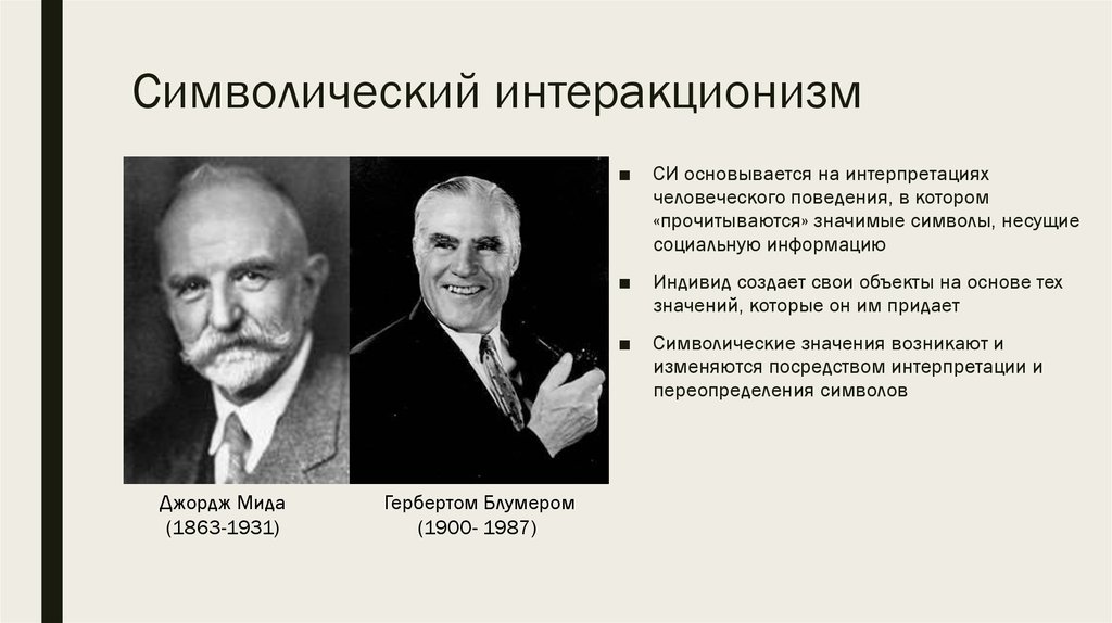 Знаковые теории. Герберт Блумер символический интеракционизм. Джордж Герберт МИД символический интеракционизм. Символический интеракционизм (Дж. МИД, Г. Блумер, ч. кули). Дж МИД И Г.Блумер.