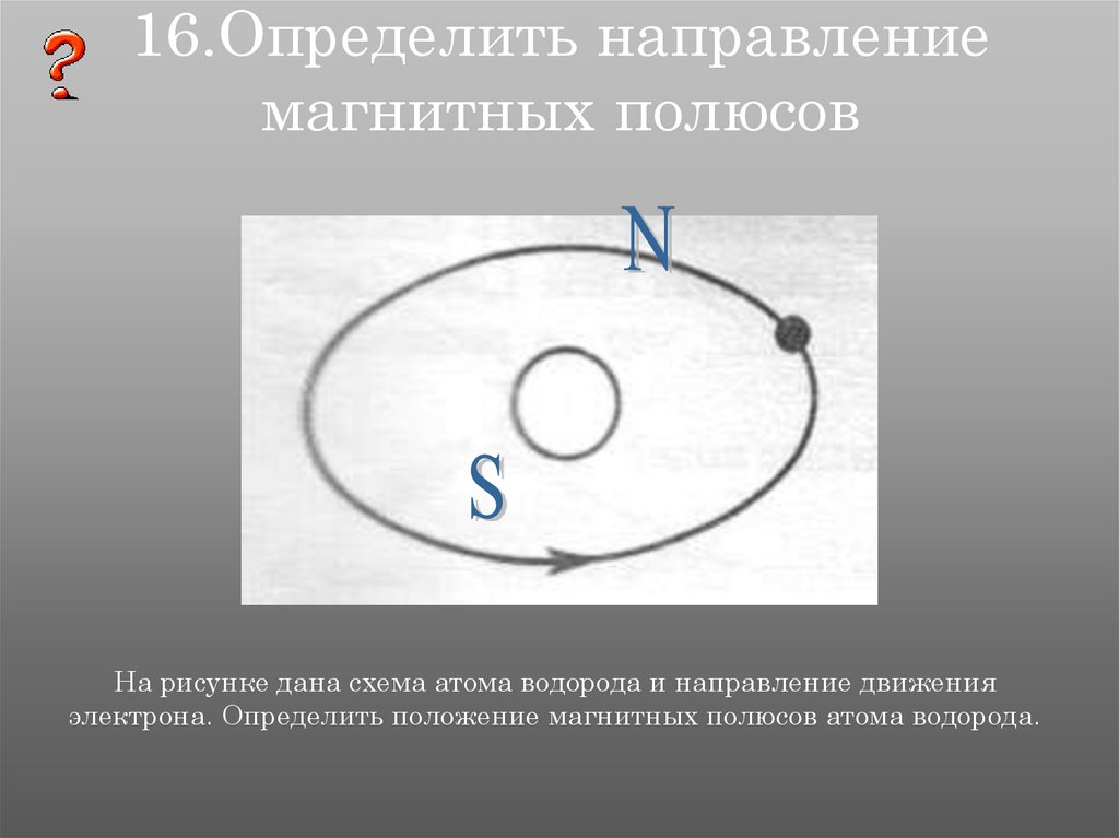 Определите направление магнитных линий на рисунке. Магнитные полюсы атома водорода. Определить магнитные полюса у атома водорода. Направление магнитного поля на рисунке. Определите направление магнитного полюса.