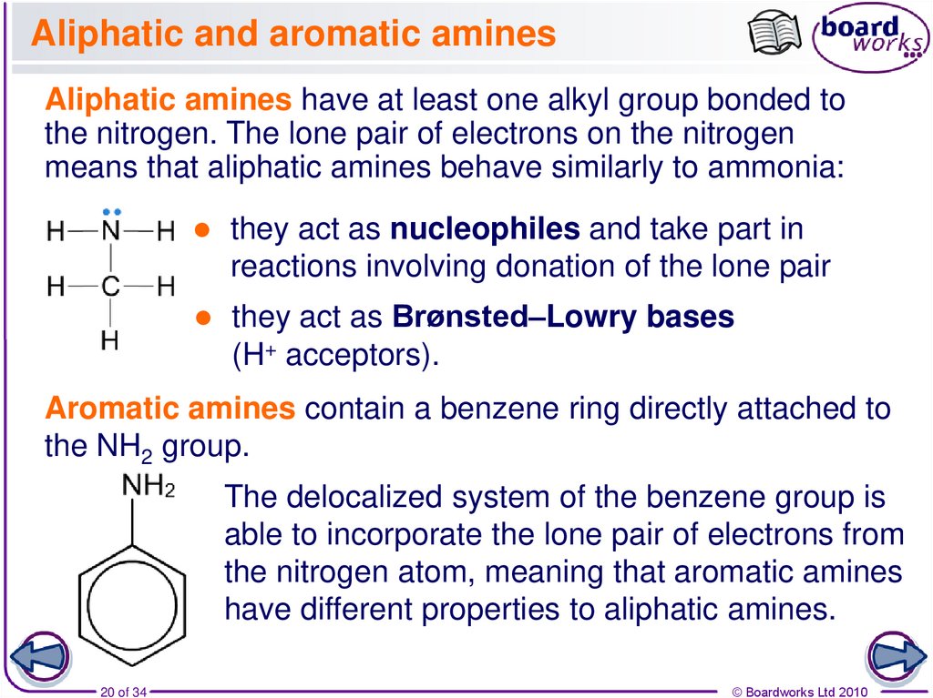 Aliphatic and aromatic amines