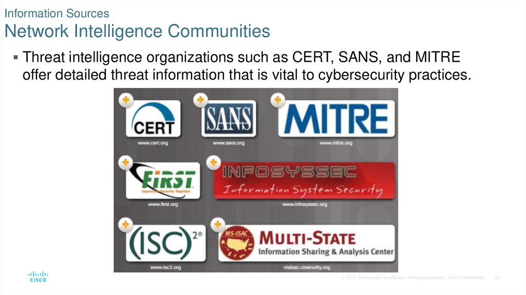 Information Sources Network Intelligence Communities