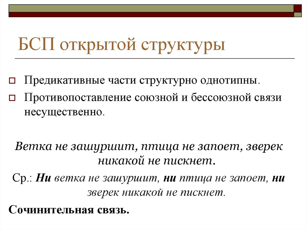 Бессоюзное сложное предложение это