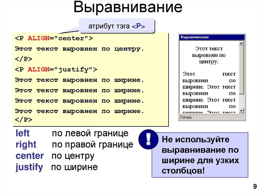 Выравнивание изображения в html