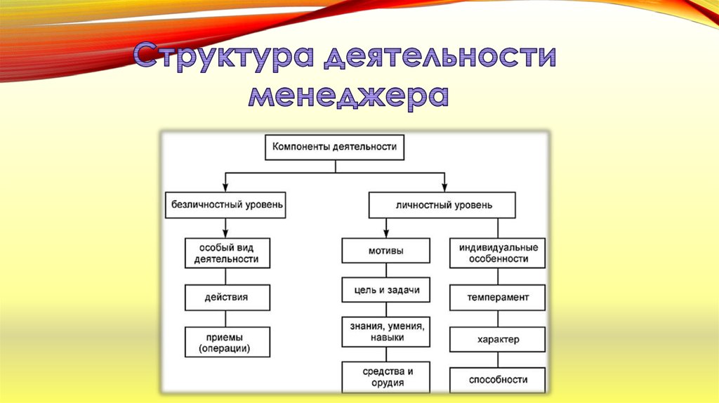 Род деятельности менеджера