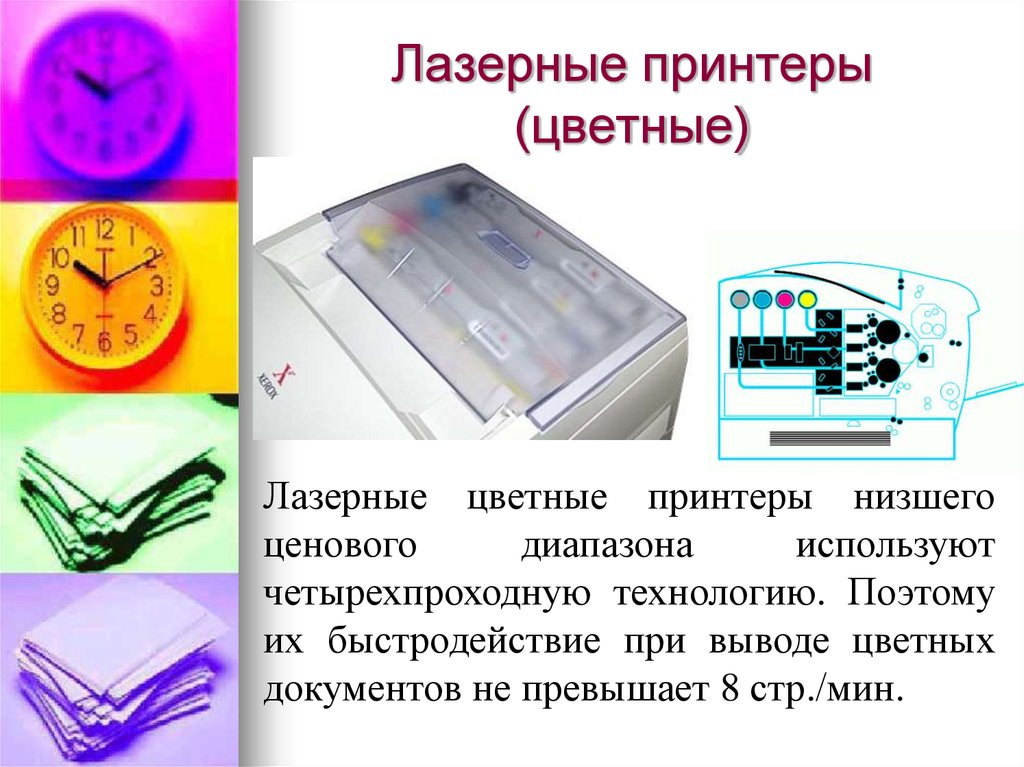 Лазерный принтер быстродействие. Вывод цветного изображения на бумагу обеспечивают принтеры. Технологии цветной печати перечислить. Принтер это устройство ввода или вывода.