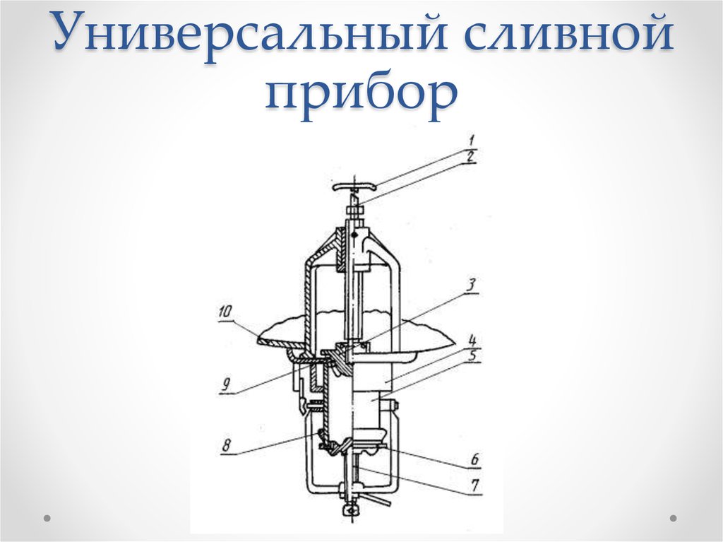 Нижний сливной прибор цистерны