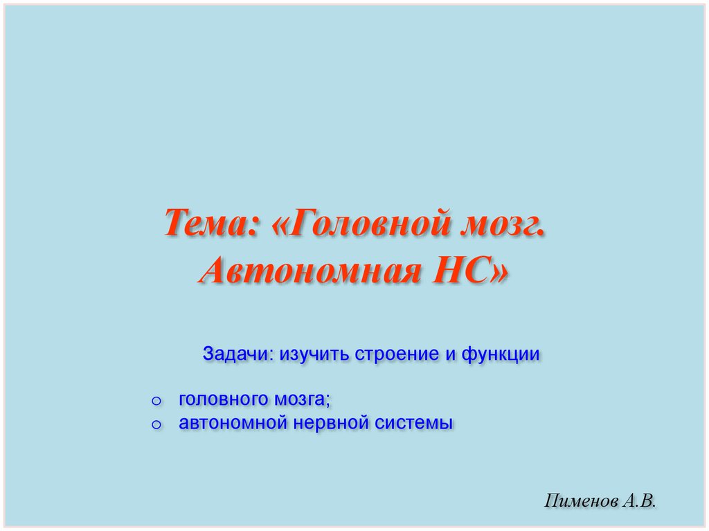 Анализаторы презентация пименова