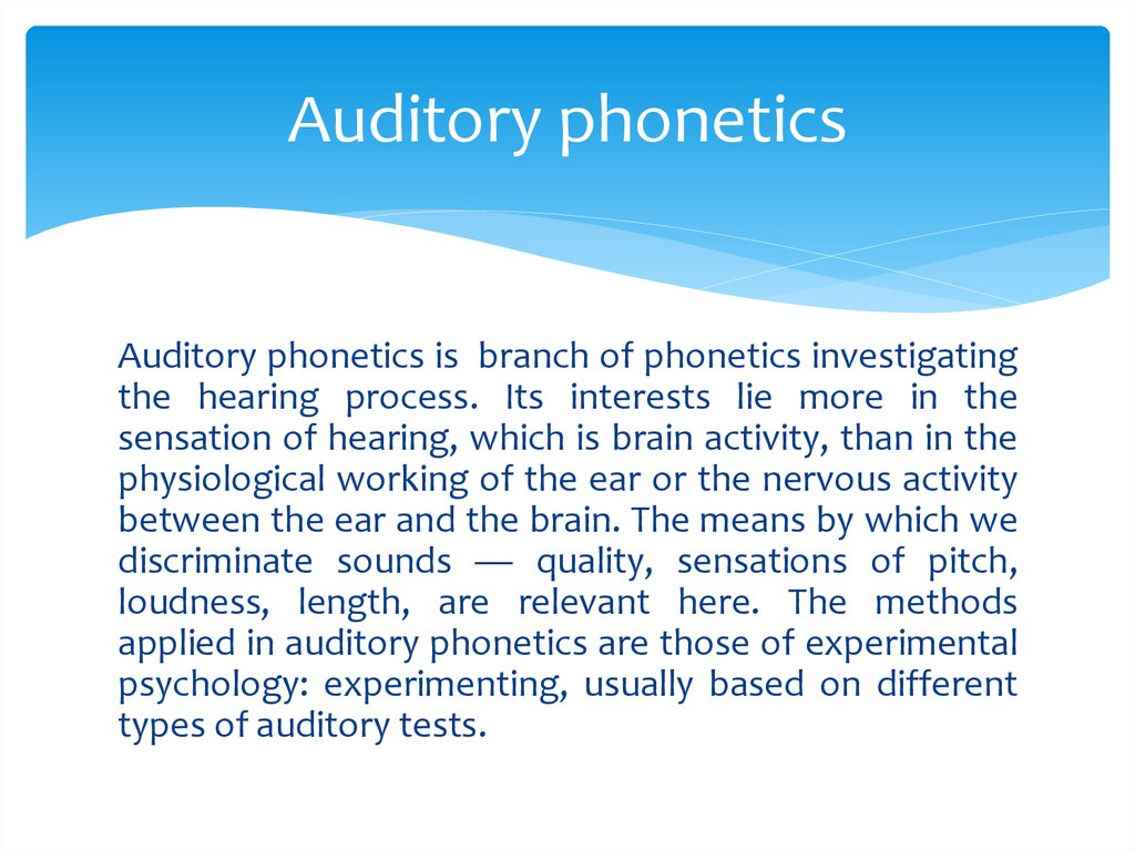 Introduction To The Course On Theoretical Phonetics 