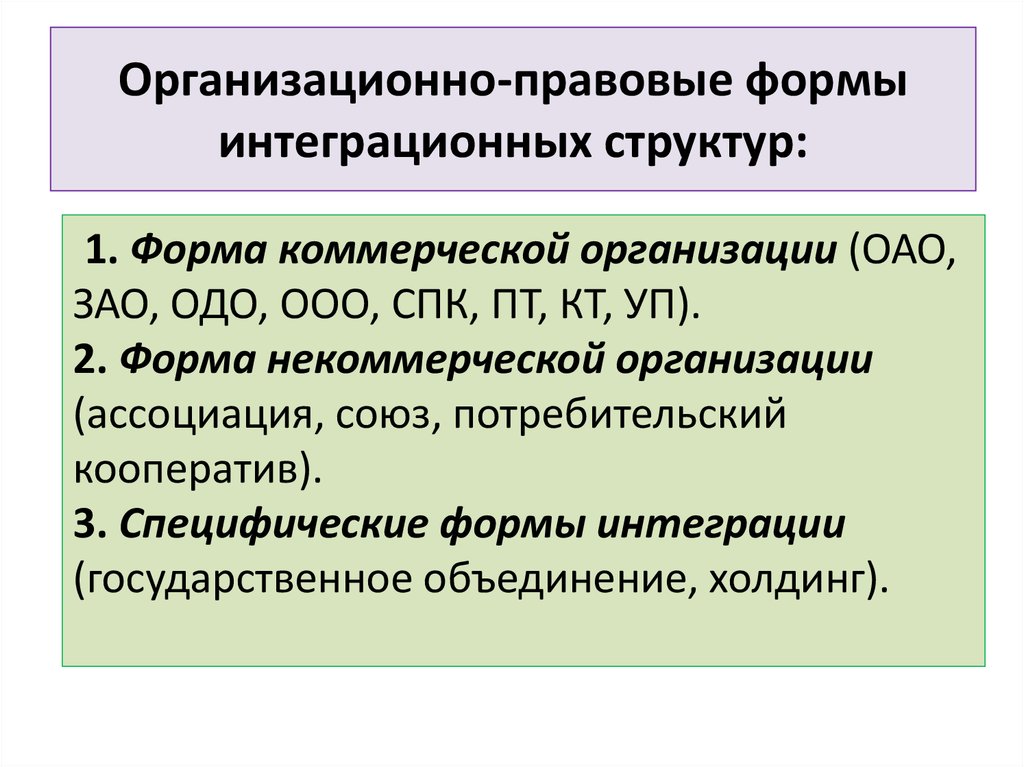 Под организационно правовой формой. Формы интеграционных структур. Организационно правовая структура. Структура организационно-правовых форм. Организационно-правовых формы интеграций это.