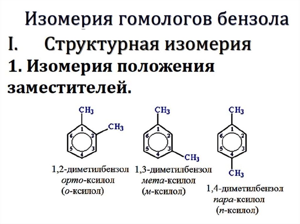 Формулы веществ аренов. Гомологи и изомеры бензола. Изомерия и номенклатура бензола. Изомерия бензола. Изомерия гомологов бензола.