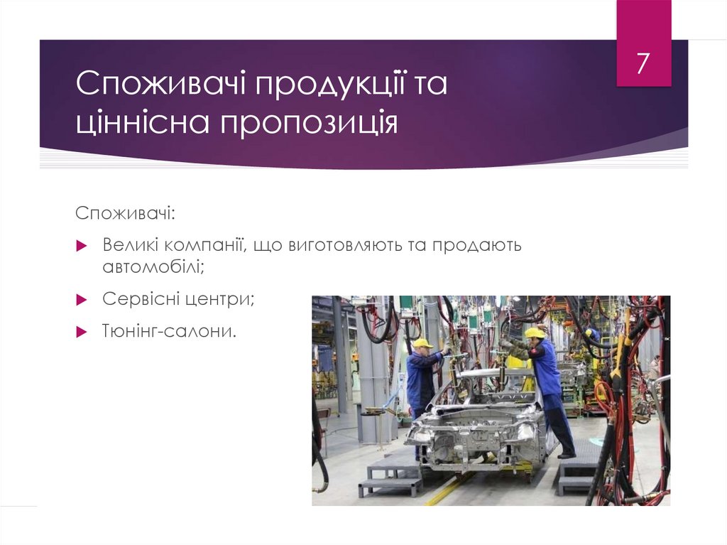 Споживачі продукції та ціннісна пропозиція