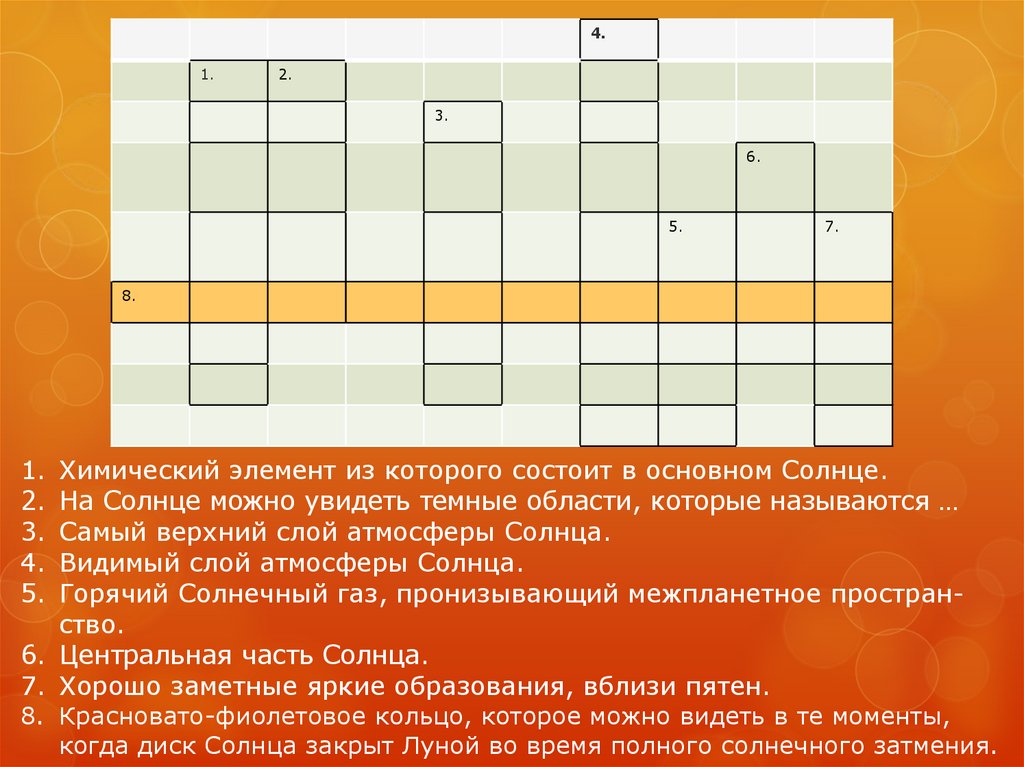 Кроссворд солнечное. Химический элемент из которого состоит в основном солнце. Химический элемент из которого состоит в основном солнце кроссворд. Химические элементы из которых состоит солнце. На солнце можно увидеть темные области которые называются.