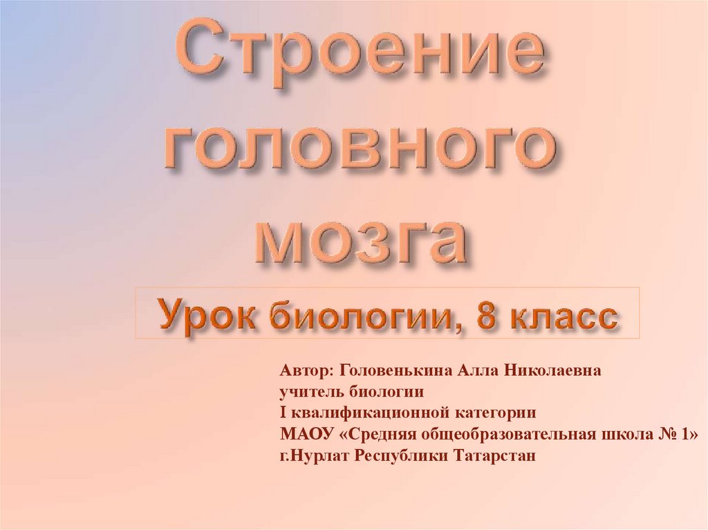 Строение головного мозга презентация 8 класс. Урок биологии 8 класс.