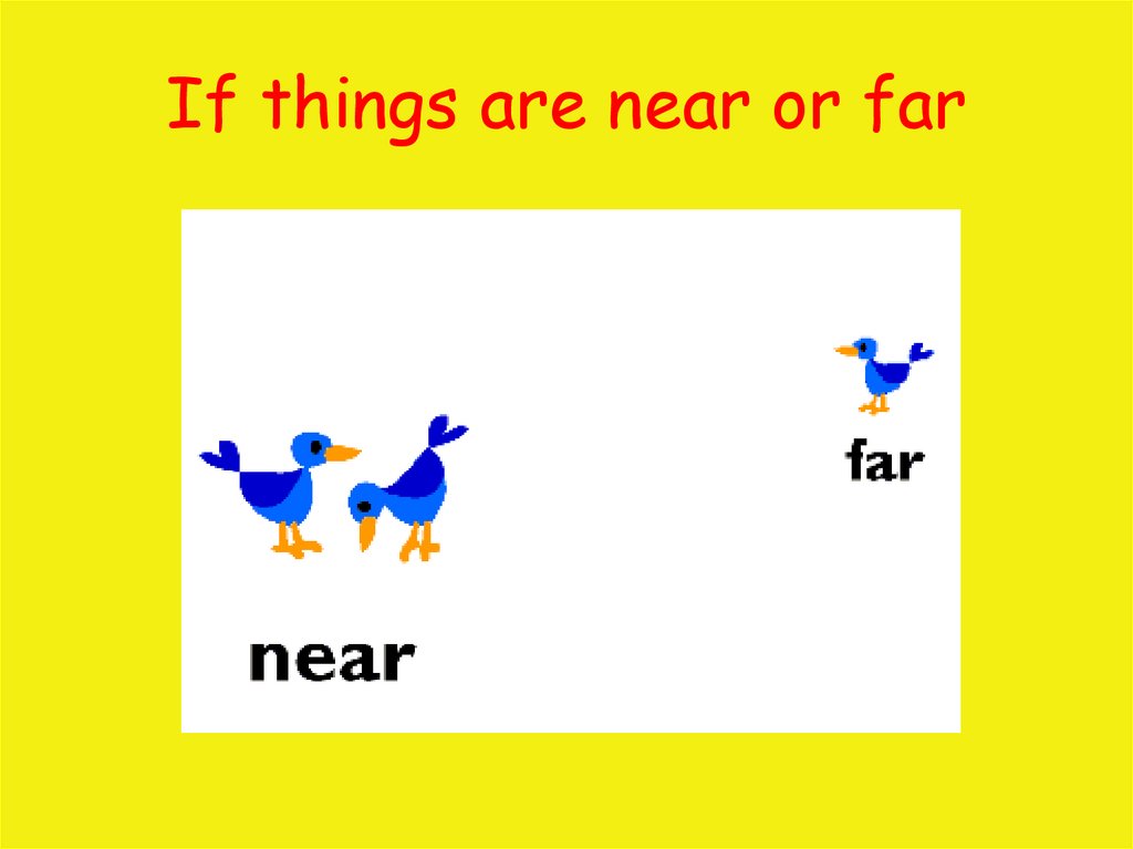 If things are near or far