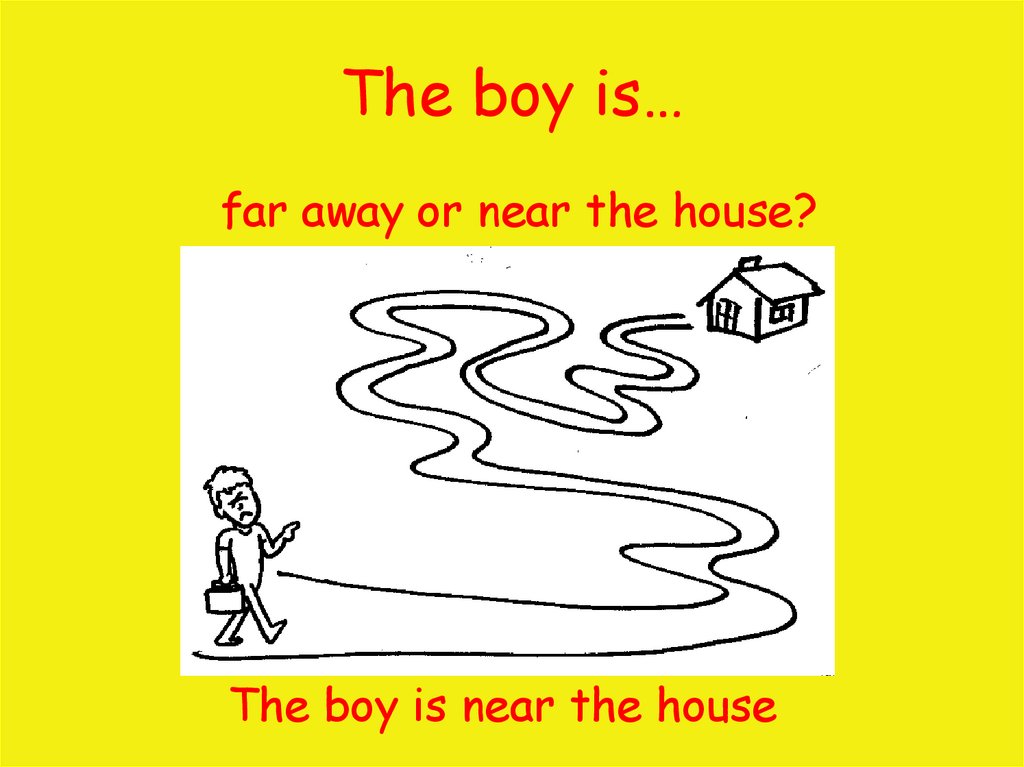 The boy is…