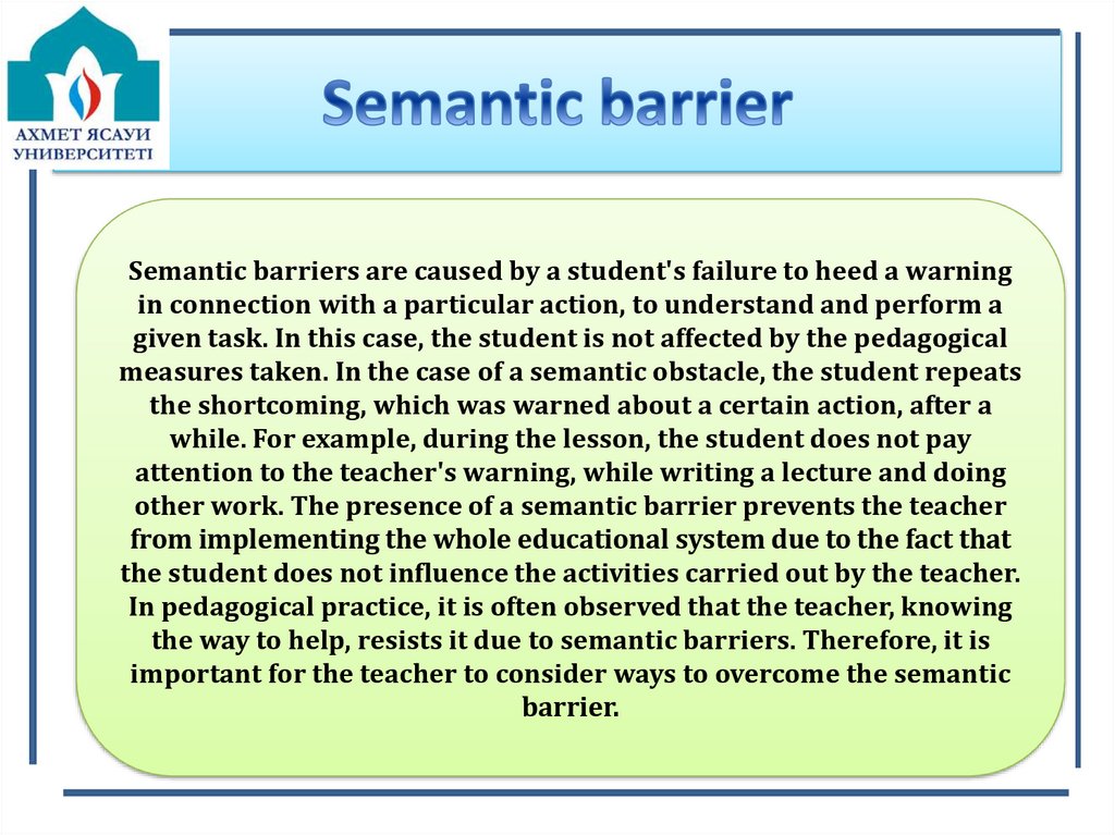 Semantic barrier